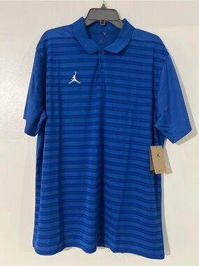 Jordan Royal Blue Striped Polo Shirt SZ XL